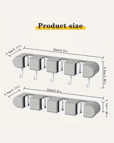 Organizador de Pared para Escobas y Fregonas 4 Clips