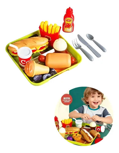 Set de Juguetes de Comida Rápida con Maleta Infantil