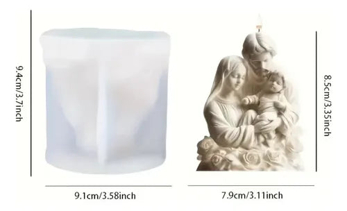 Molde de Silicona Sagrada Familia para Velas, Resina y Repostería