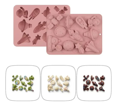 Molde de Silicona Espacial para Resina, Velas y Repostería