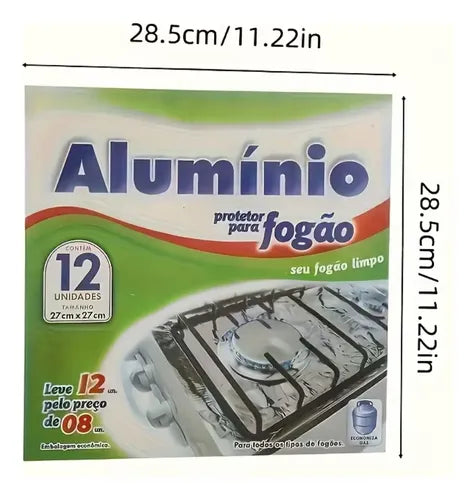 Set de 12 Protectores Reutilizables de Aluminio para Estufa
