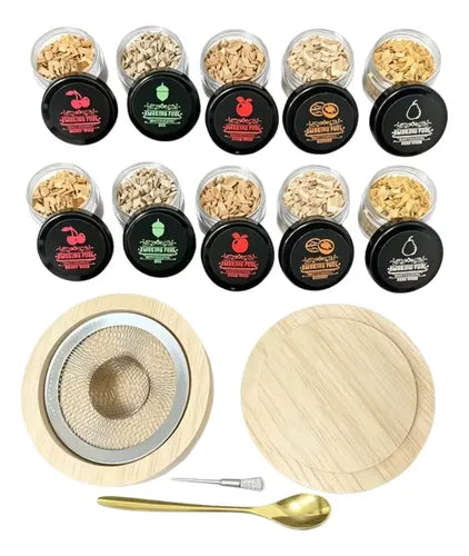 Kit Ahumador de Cócteles con 10 Variedades de Virutas y Tapa