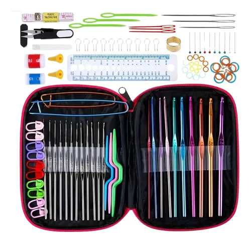 Kit de Agujas de Crochet y Ganchillos con Estuche - 100 Piezas