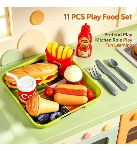 Set de Juguetes de Comida Rápida con Maleta Infantil