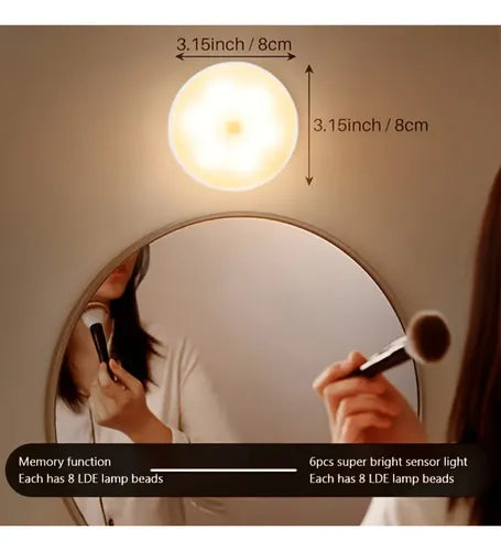 Set de 3 Luces Nocturnas LED USB con Sensor de Movimiento