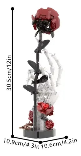 Bloques de Construcción Mano de Esqueleto con Rosa Gótica