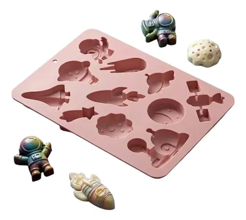 Molde de Silicona Espacial para Resina, Velas y Repostería