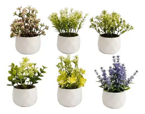 Set de 6 Plantas Artificiales en Maceta para Decoración