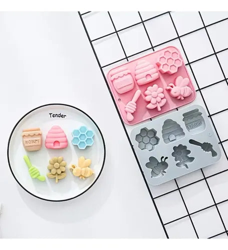 Molde de Silicona Abejas y Panal de Miel para Resina, Velas y Repostería