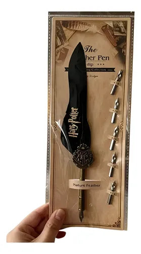 Pluma Caligráfica Antigua Harry Potter con 5 Plumillas