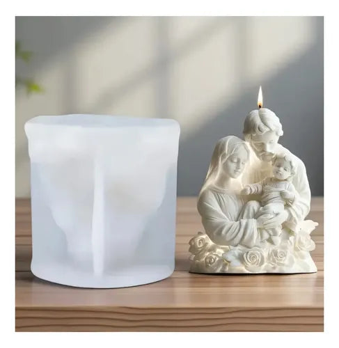 Molde de Silicona Sagrada Familia para Velas, Resina y Repostería