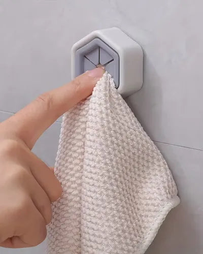 Set de 5 Ganchos Hexagonales para Toallas Soporte de Presión