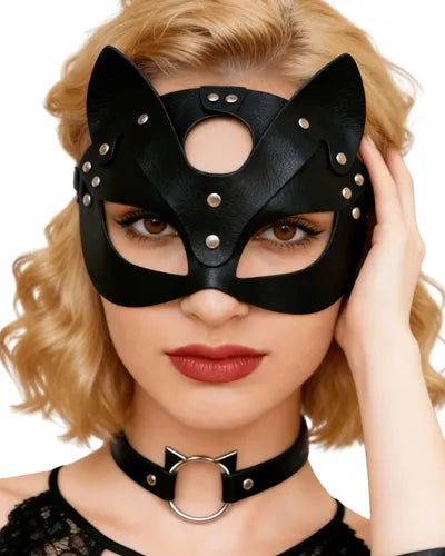 Set de Antifaz Máscara Gatúbela y Gargantilla Cosplay