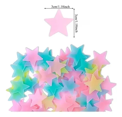 Estrellas Fluorescentes 3D que Brillan en la Oscuridad – 495 Piezas