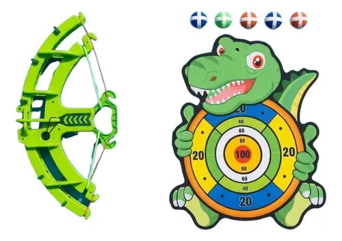 Kit de Tiro al Blanco Dinosaurio con Arco y 5 Pelotas de Velcro