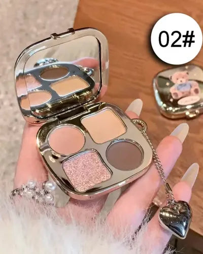 Mini Paleta de Sombras 4 Tonos Brillo y Mate con Espejo