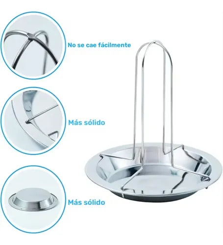 Soporte Vertical de Acero Inoxidable para Asar Pollo