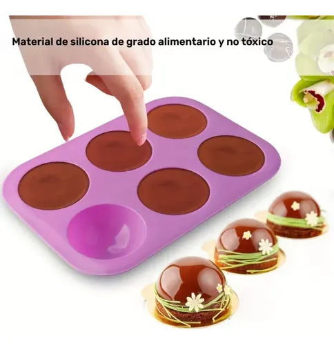 Molde de Silicona Semiesfera para Velas, Repostería y Jabones