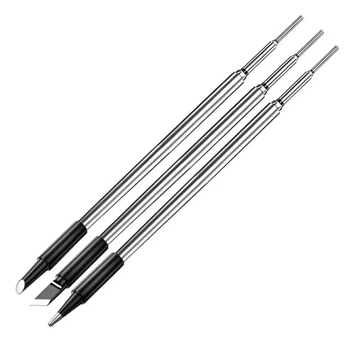 Set de 3 Puntas para Cautín Portátil USB - Cónica, Cuchilla y Bisel