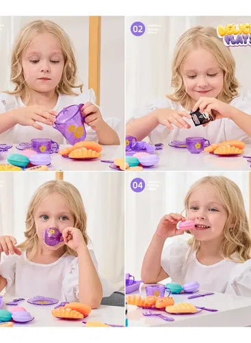 Juego de Simulación de Té y Postres para Niños de 24 Piezas