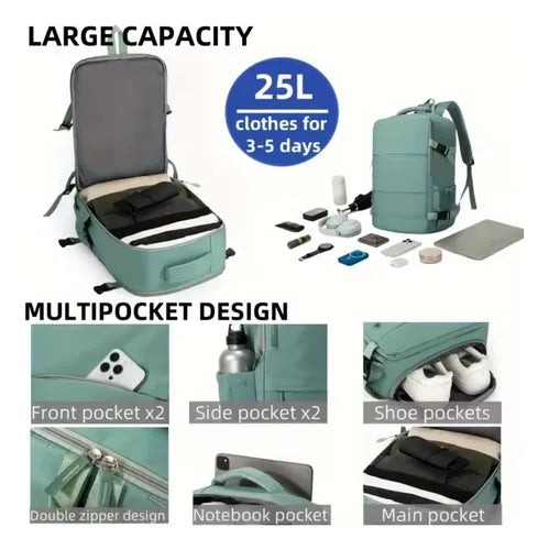 Mochila Bolso de Viaje Gran Capacidad con Compartimento