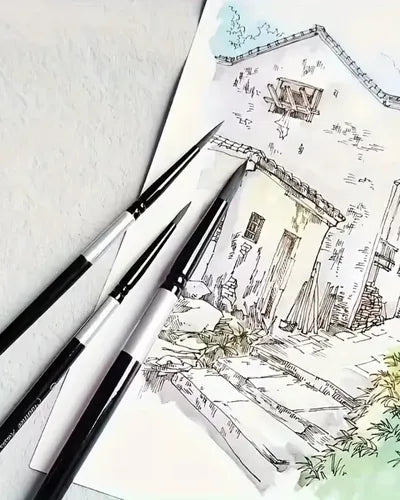 Set de 7 Pinceles Punta Redonda para Acuarela y Gouache