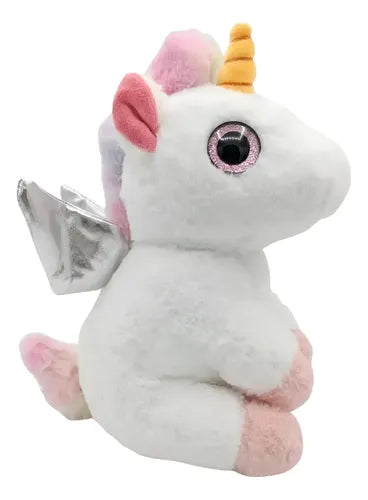 Peluche Infantil de Unicornio con Alas Metalizadas y Cuerno