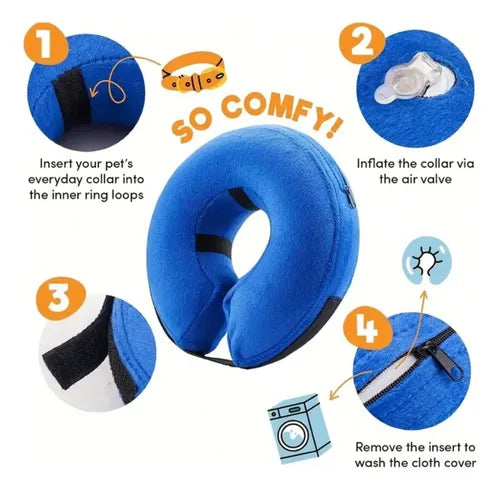 Cono Hinchable Protector Isabelino Para Perro Y Gato