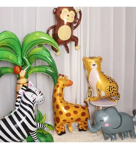 Set de 5 Globos Metalizados de Animales de la Selva