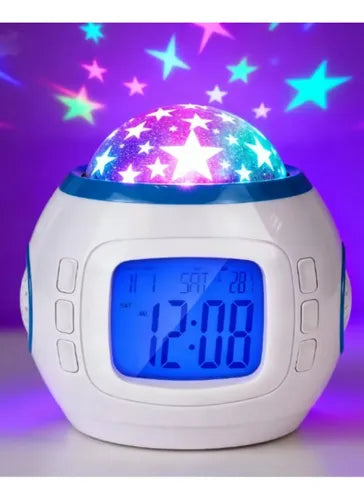 Reloj Despertador con Proyector de Estrellas Luz Nocturna