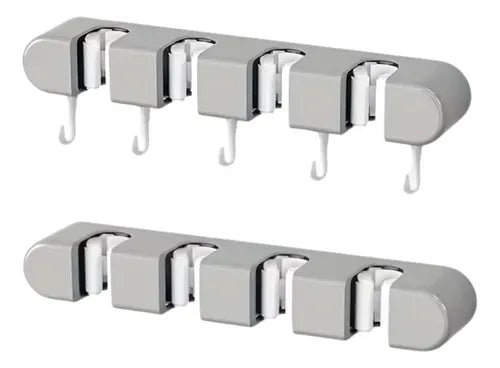 Organizador de Pared para Escobas y Fregonas 4 Clips