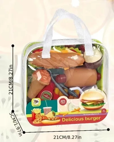 Set de Juguetes de Comida Rápida con Maleta Infantil