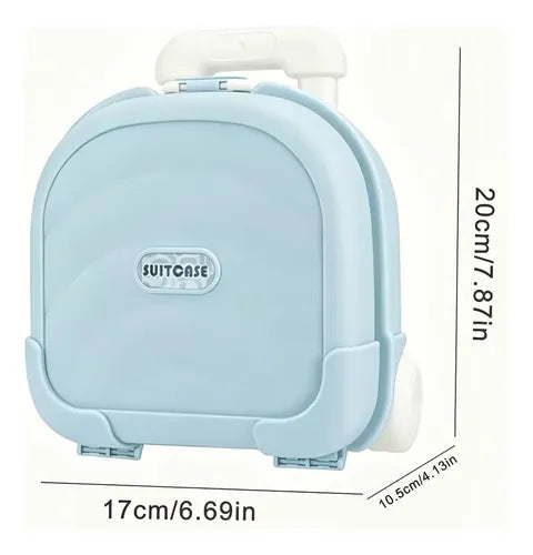 Mini Maleta de Juguete Infantil con Asa y Ruedas para Niños