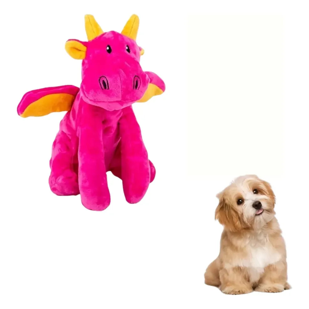 Peluche Dragón Rosa con Sonido para Perros