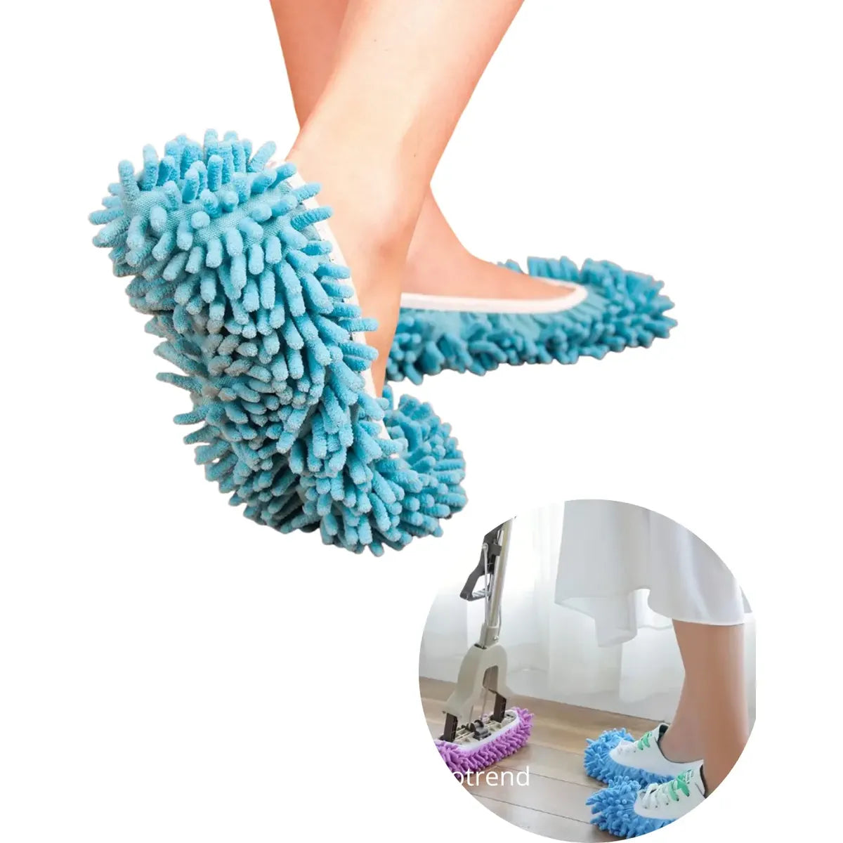 Par de Zapatillas Mopa de Microfibra Chenilla para Limpiar Pisos – Marca Yqza