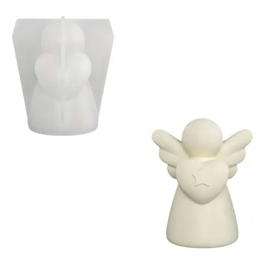 Molde de silicona con forma de ángel para velas, jabón y resina.