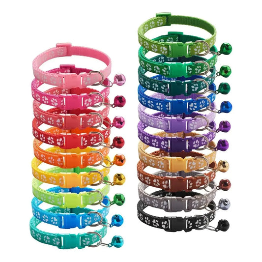 Set de 2 Collares Ajustables de 10mm con Campana para Cachorros y Gatos