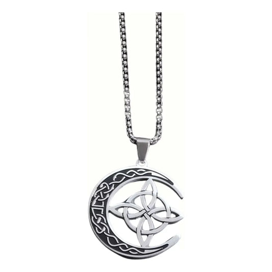 Collar con Dije de Luna Celta – Diseño Místico Unisex