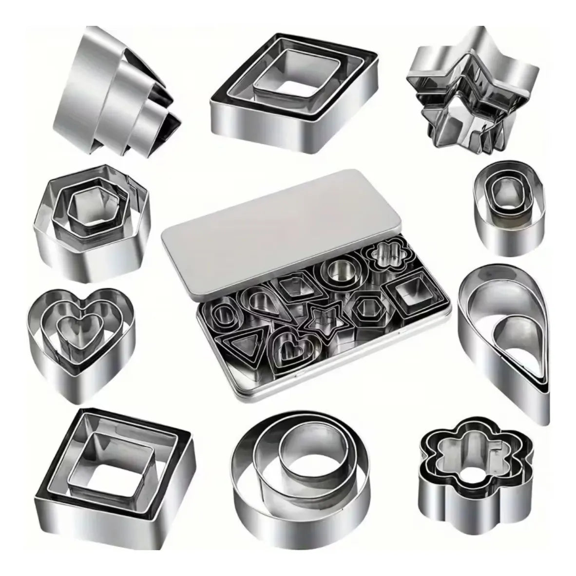 Kit de 30 Mini Cortadores Moldes para Galletas en Acero – Repostería
