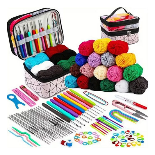 Kit de Crochet y Agujas para Tejer con Estuche – 105 Piezas