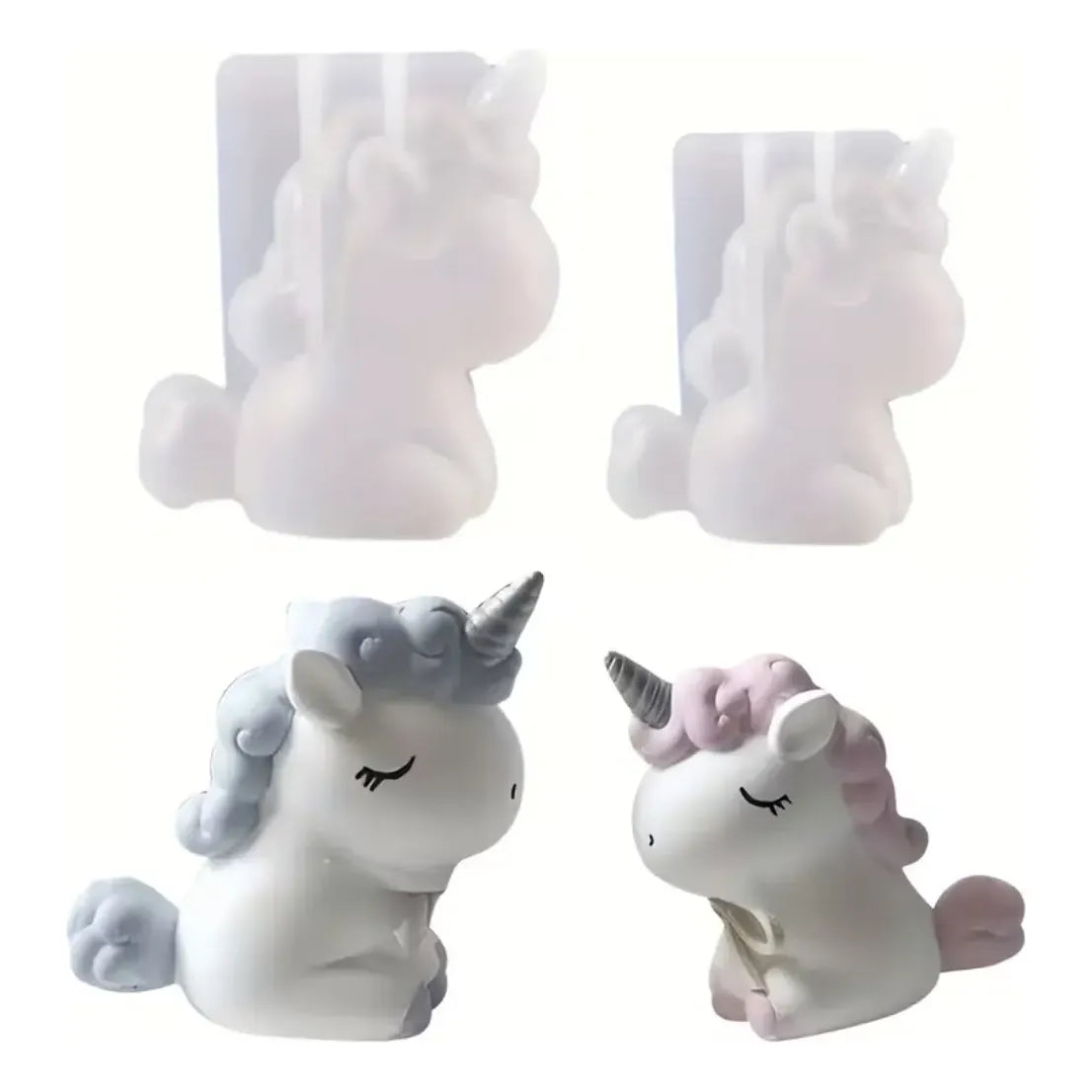 Molde de Silicona Unicornio para Velas, Jabón y Repostería