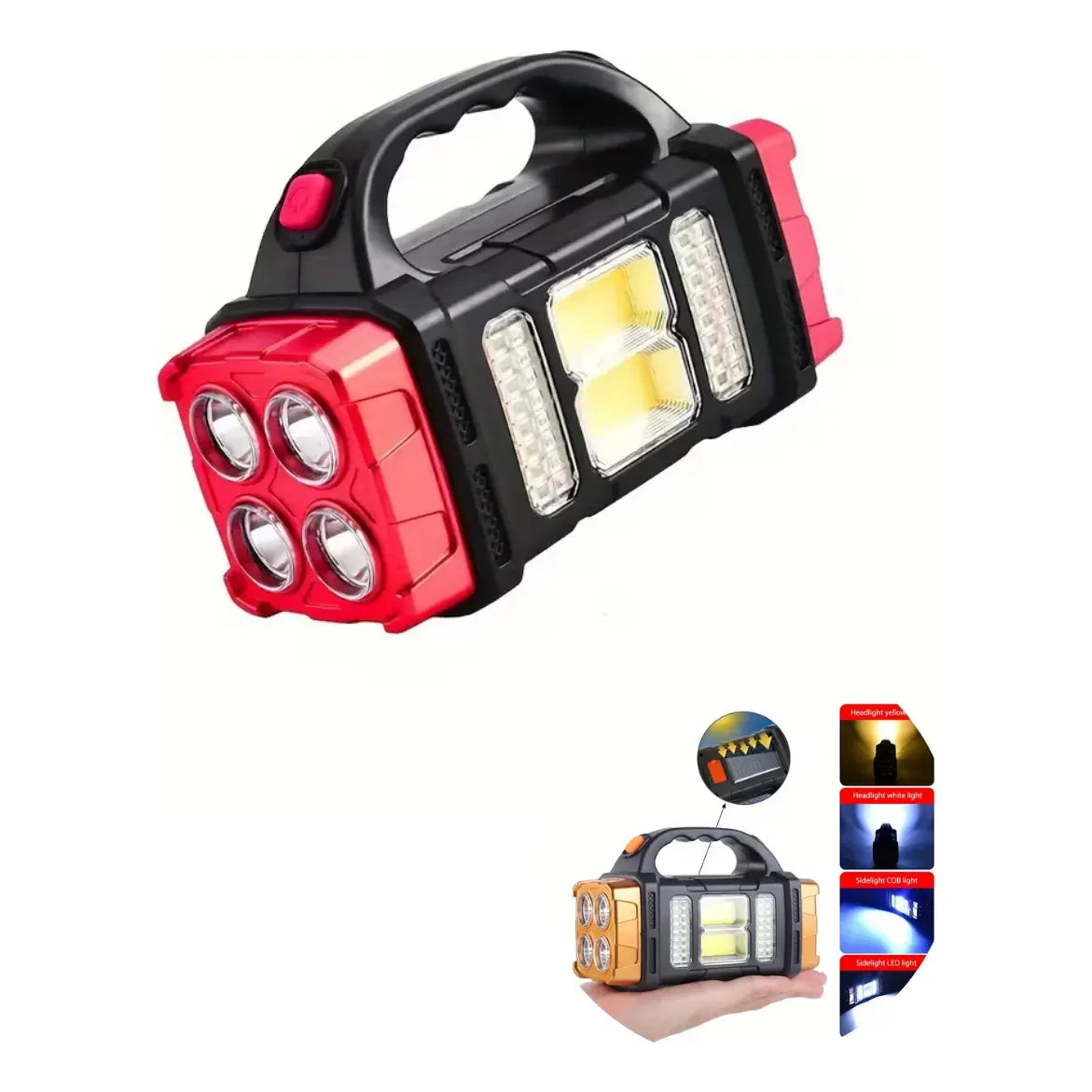 Linterna LED Solar Portátil Recargable de Emergencia
