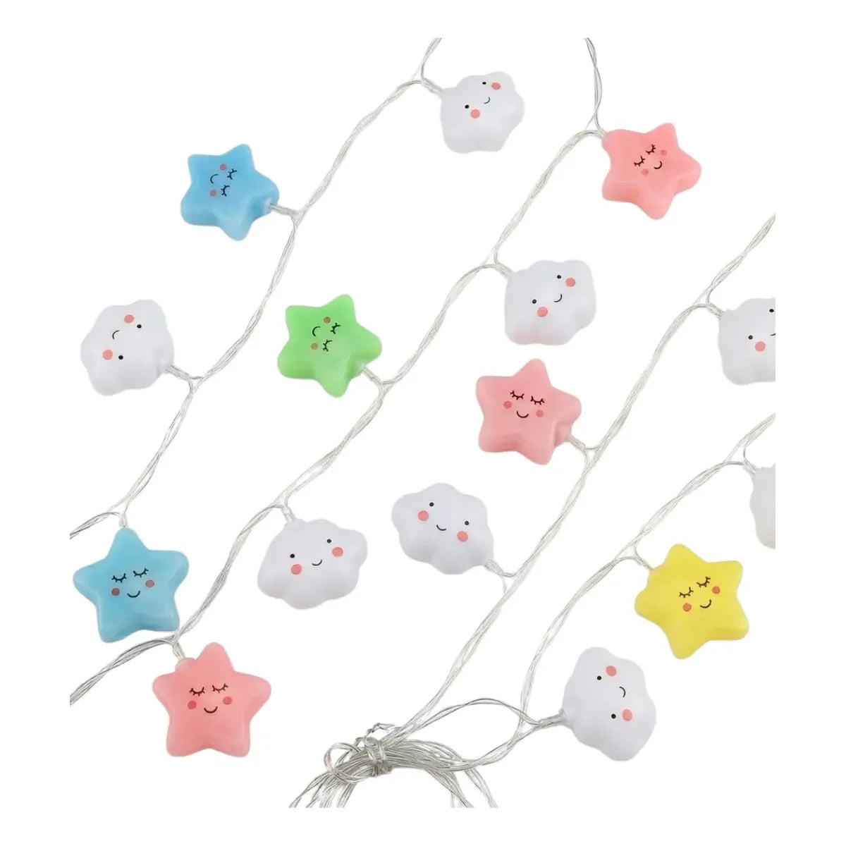 Luces LED Decorativas de Estrellas y Nubes Multicolor 1.5m