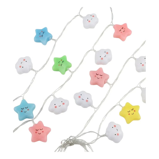 Luces LED Decorativas de Estrellas y Nubes Multicolor 1.5m