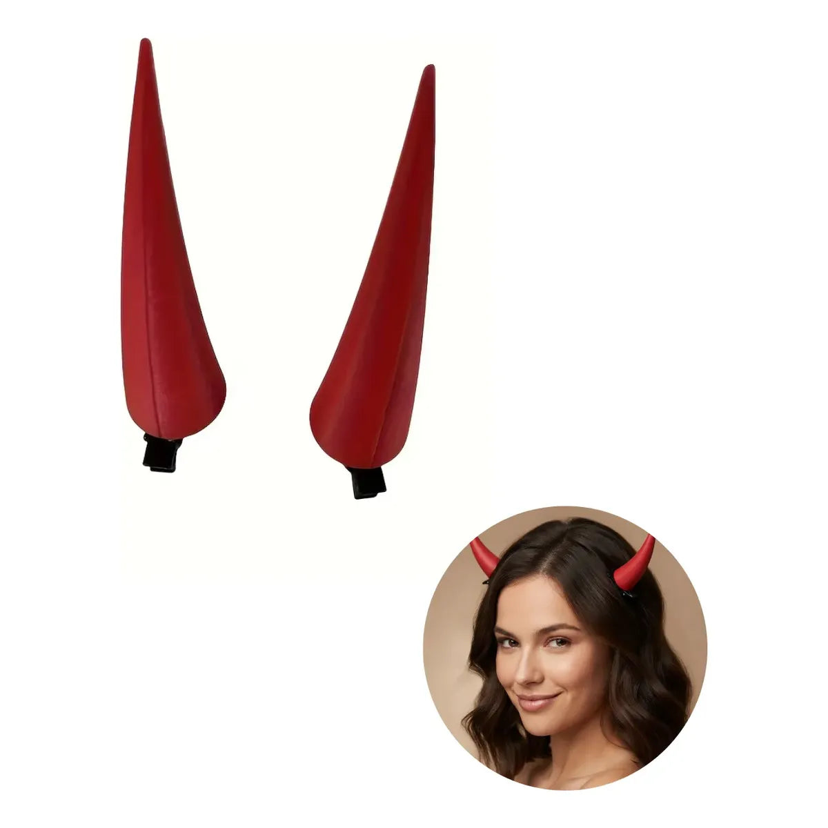 Ganchos para Cabello Cuernos de Diablo Cosplay Halloween – Rojo