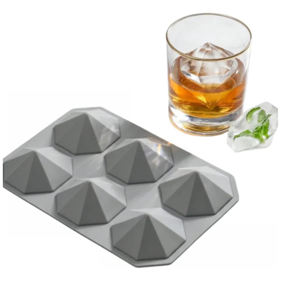Molde de Silicona para Hielo con Forma de Diamante