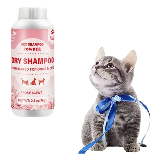 Polvo de Champú Seco para Mascotas – Aroma de Rosa