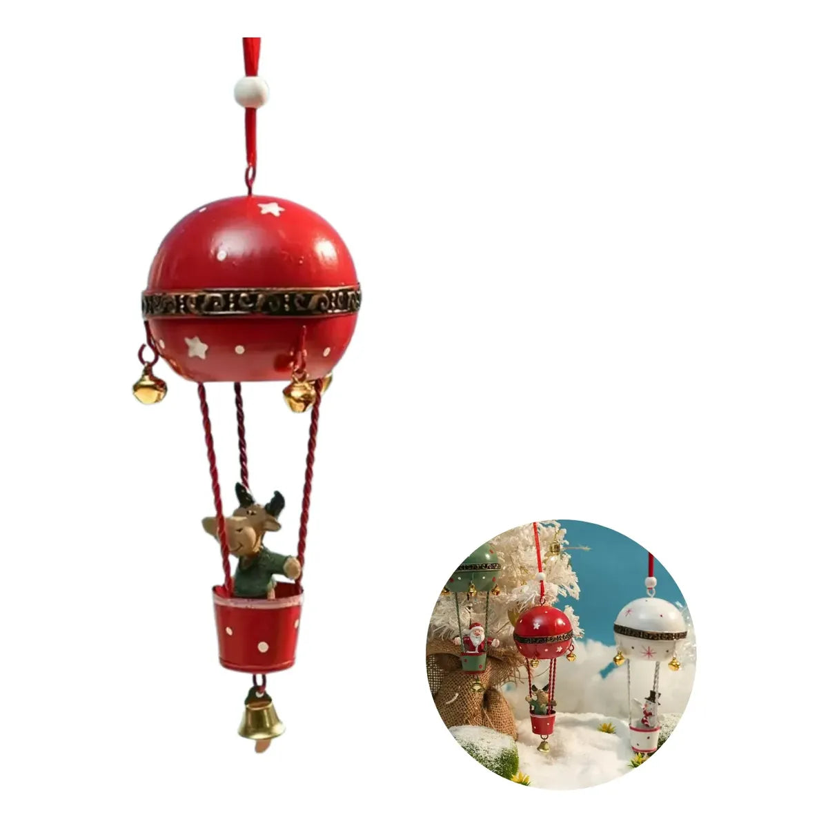 Adorno Navideño Colgante Globo Aerostático – Individual