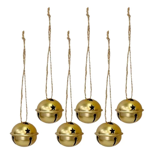 Set de campanas colgantes decorativas navideñas de metal.