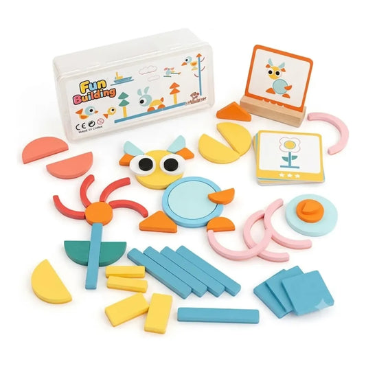 Set de Bloques de Madera Montessori con Caja